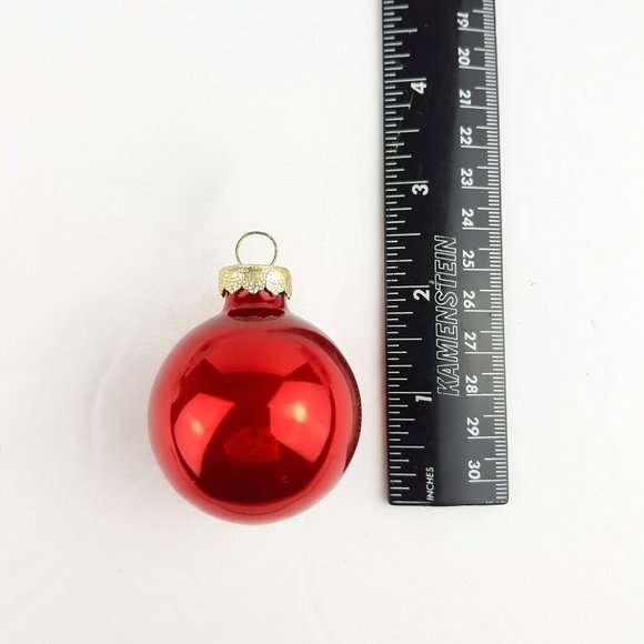Vintage Visions By Holly Glass Ball Christmas Tree Ornaments Red Made In USA - Picture 11 of 12